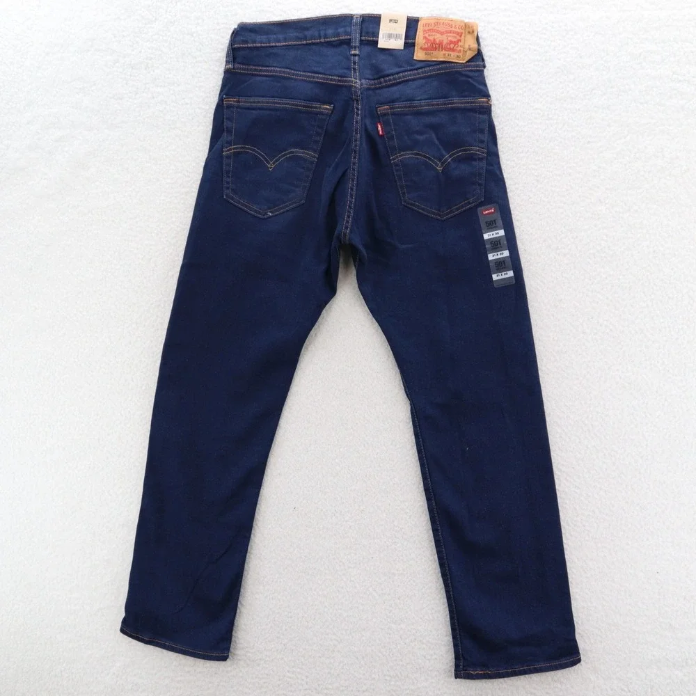 Levis 501 Jeans Mens 31x30 Blue Original Button Fly Stretch Denim Grunge 90s Y2K
